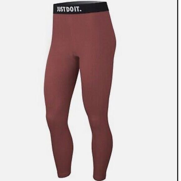 Nike Sportswear Leggings Ribbed JDI BV5272-661 Women's Size M nwot - Picture 1 of 11